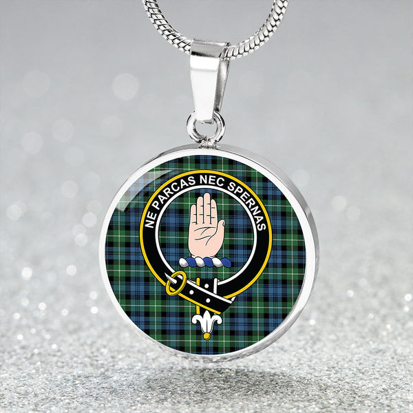 Lamont Ancient Clan Badge Tartan Classic Circle Necklace