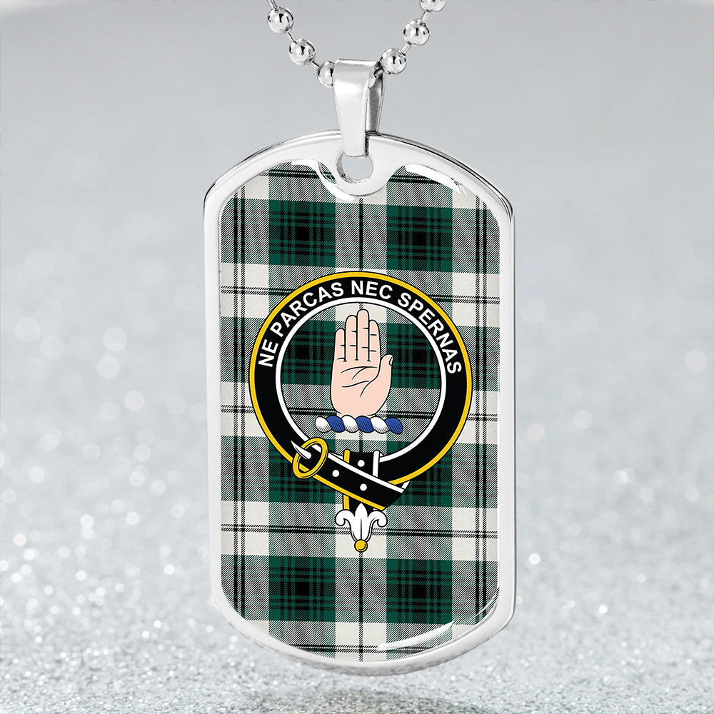 Lamont Dress Modern Clan Badge Classic Tartan Dog Tag Necklace