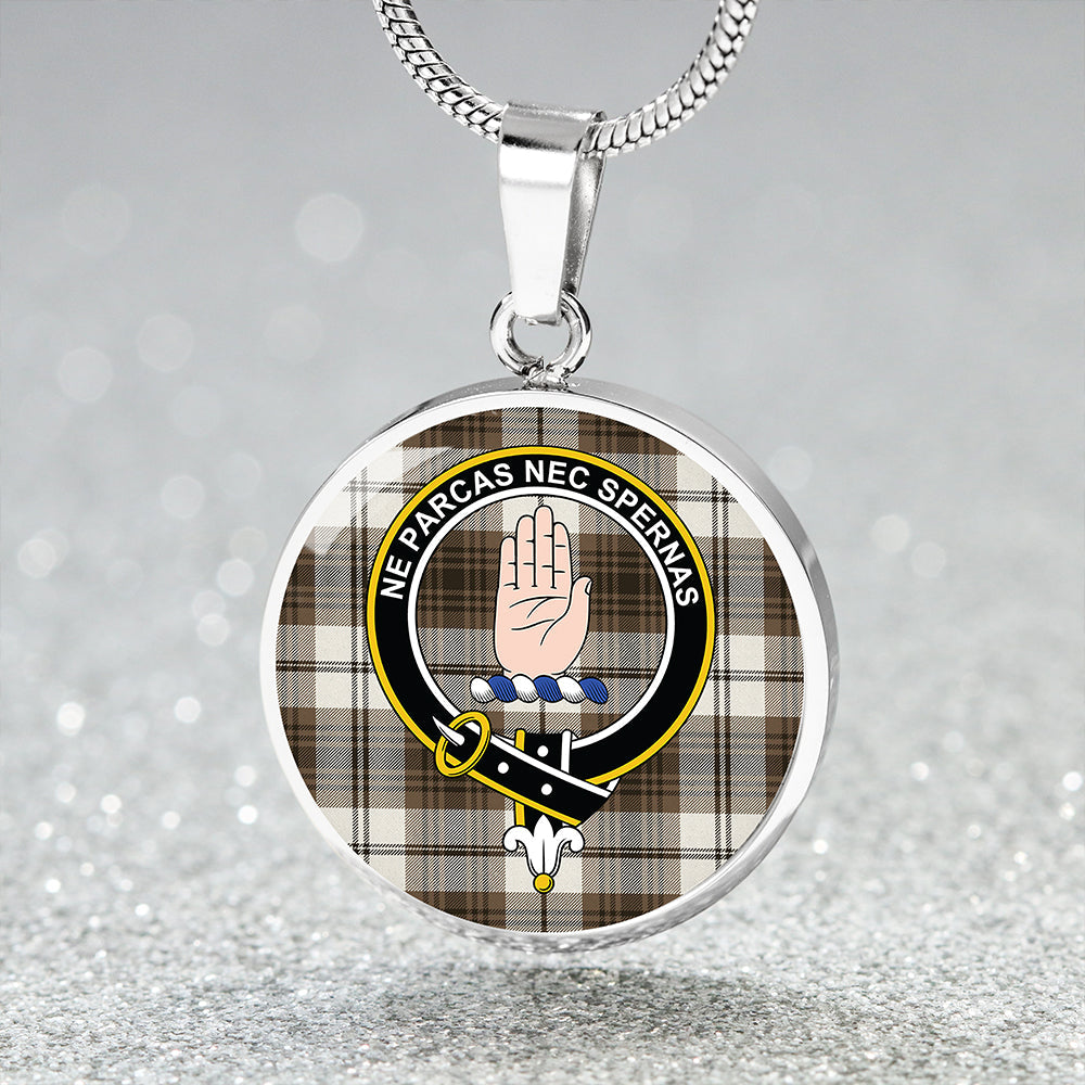 Lamont Dress Weathered Clan Badge Tartan Classic Circle Necklace