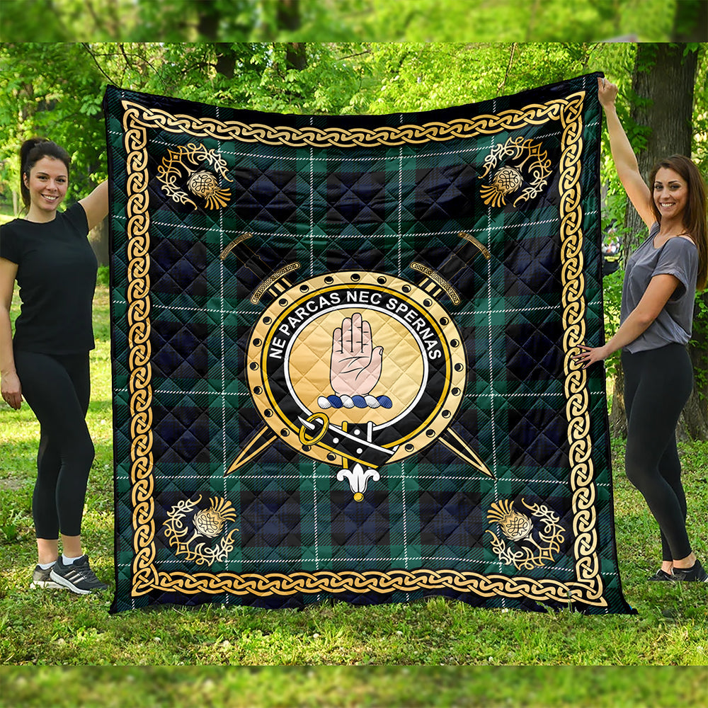 Lamont Modern Clan Badge Tartan Premium Quilt Celtic Shield