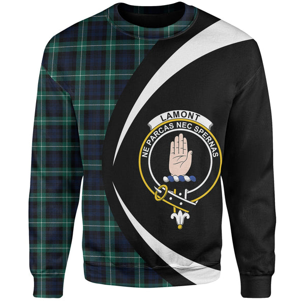 Lamont Modern Clan Badge Tartan Sweatshirt Circle Style Personalized