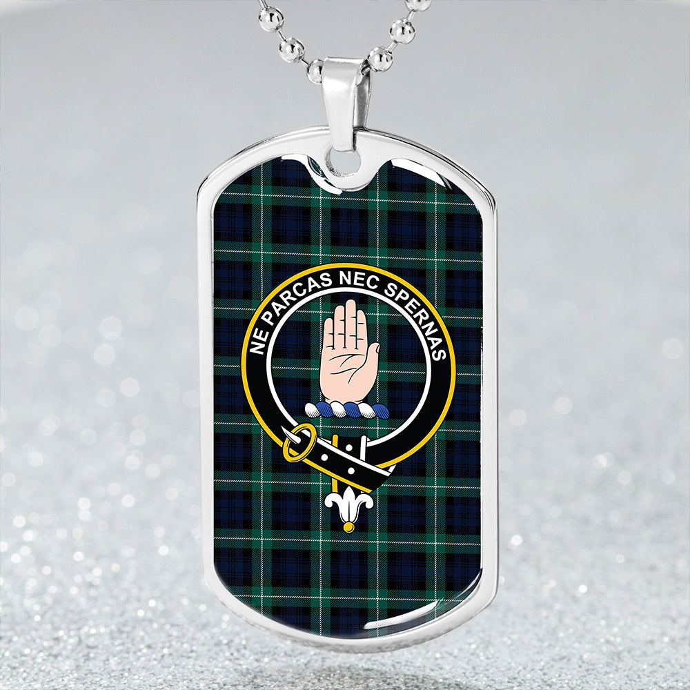 Lamont Modern Clan Badge Classic Tartan Dog Tag Necklace