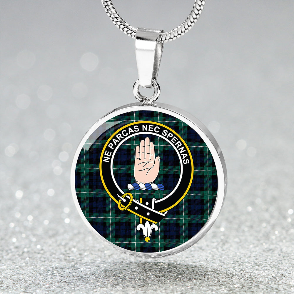 Lamont Modern Clan Badge Tartan Classic Circle Necklace