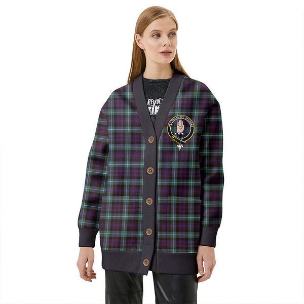 Lamont Weathered Clan Badge Tartan V-neck Cardigan