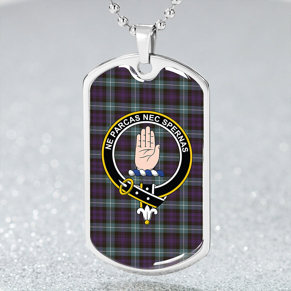 Lamont Weathered Clan Badge Classic Tartan Dog Tag Necklace