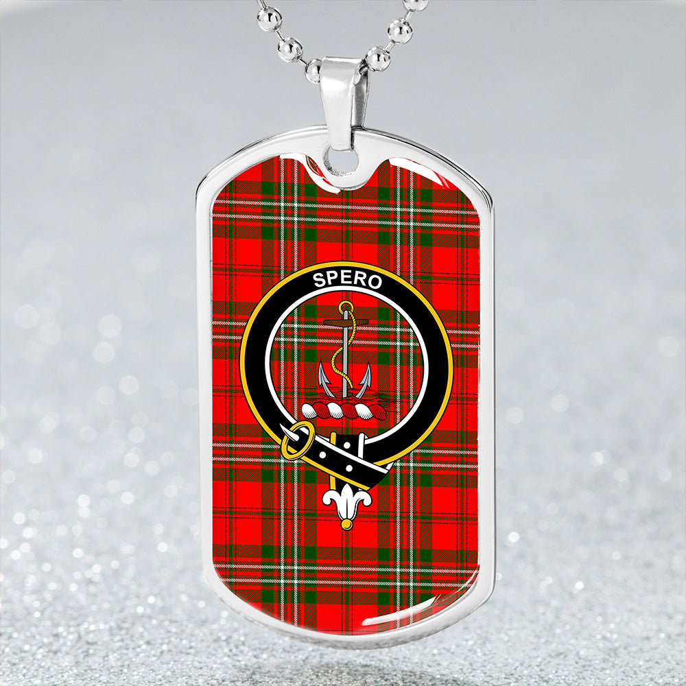 Langlands Clan Badge Classic Tartan Dog Tag Necklace