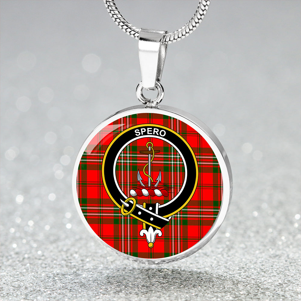 Langlands Clan Badge Tartan Classic Circle Necklace