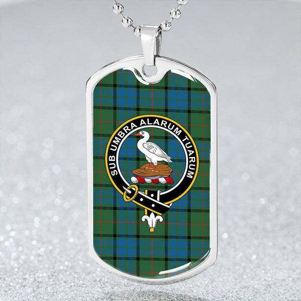 Lauder Ancient Clan Badge Classic Tartan Dog Tag Necklace