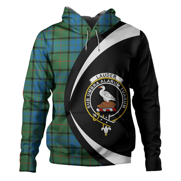 Lauder Ancient Clan Badge Tartan Hoodie Circle Style