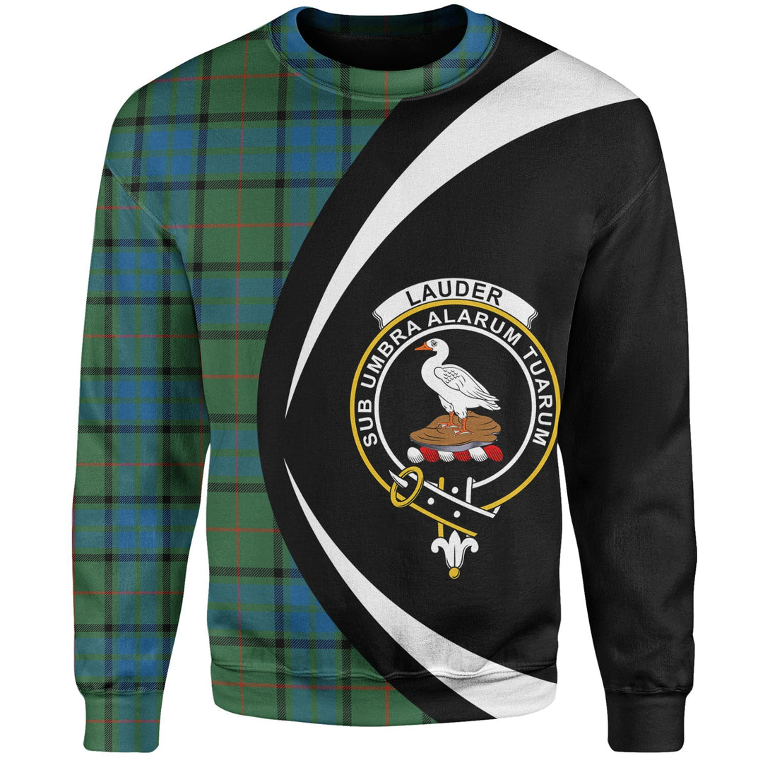 Lauder Ancient Clan Badge Tartan Sweatshirt Circle Style Personalized