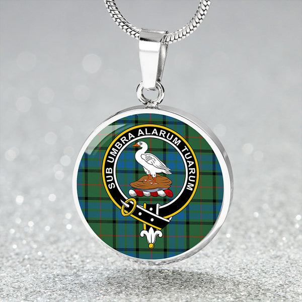 Lauder Ancient Clan Badge Tartan Classic Circle Necklace