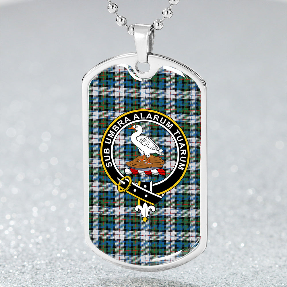 Lauder Dress Ancient Clan Badge Classic Tartan Dog Tag Necklace