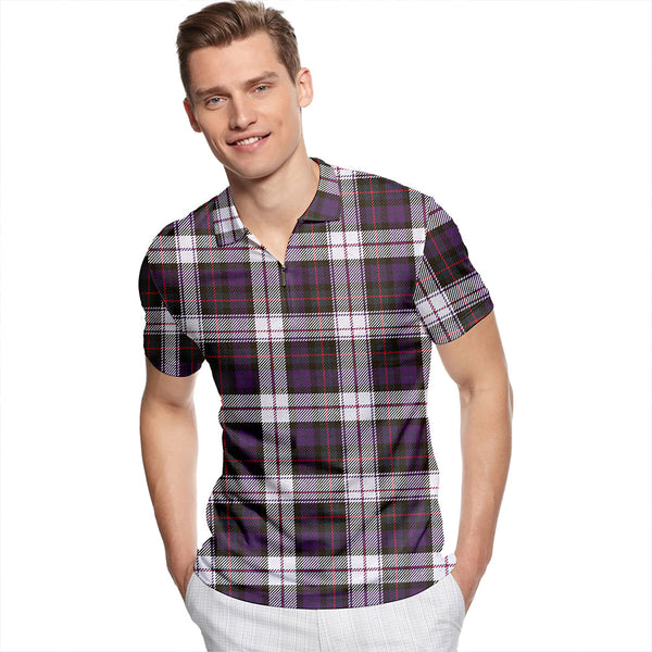 Lauder Dress Weathered Tartan Classic Lapel Zip Short Sleeve Polo