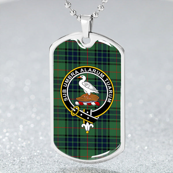 Lauder Modern Clan Badge Classic Tartan Dog Tag Necklace