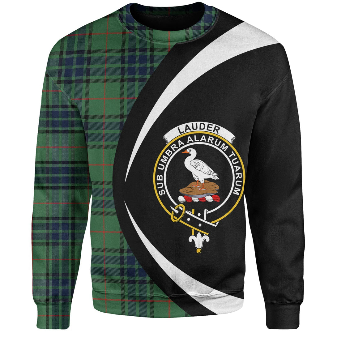 Lauder Modern Clan Badge Tartan Sweatshirt Circle Style Personalized