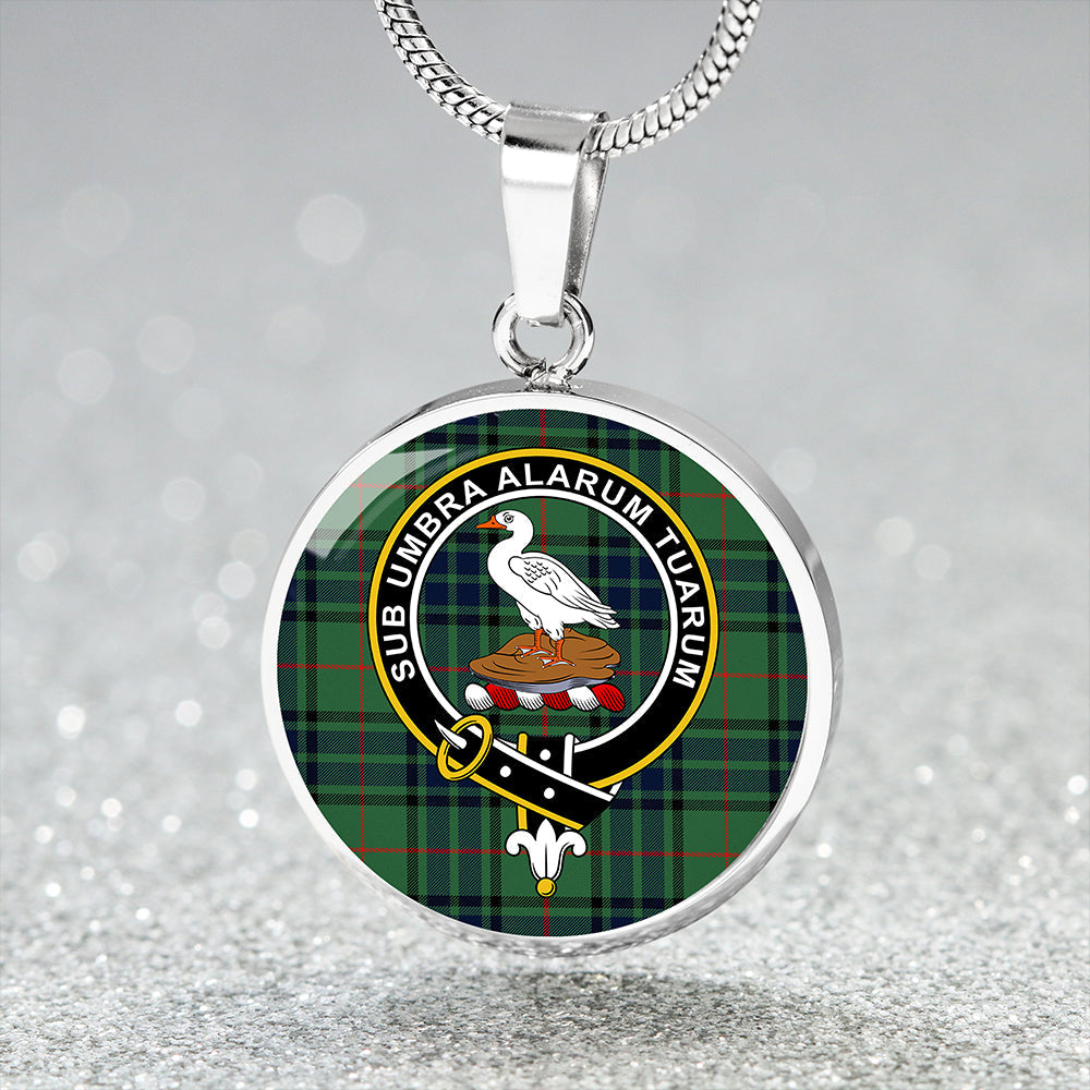 Lauder Modern Clan Badge Tartan Classic Circle Necklace