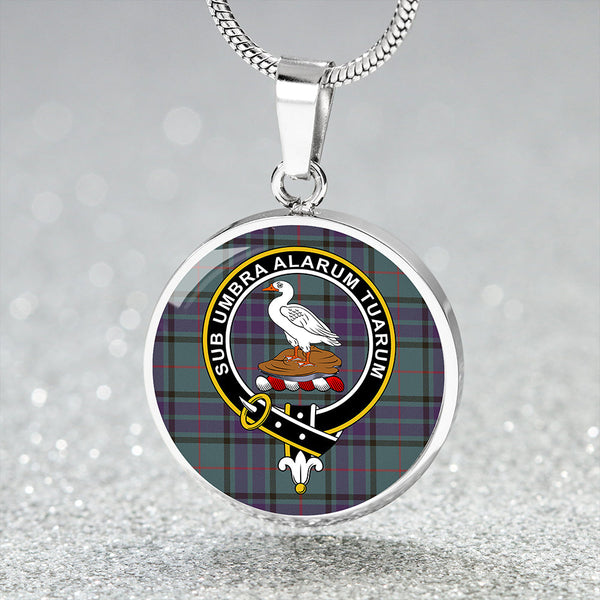 Lauder Weathered Clan Badge Tartan Classic Circle Necklace