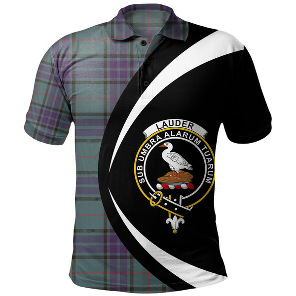 Lauder Weathered Clan Badge Tartan Polo Shirt Circle Style Personalized