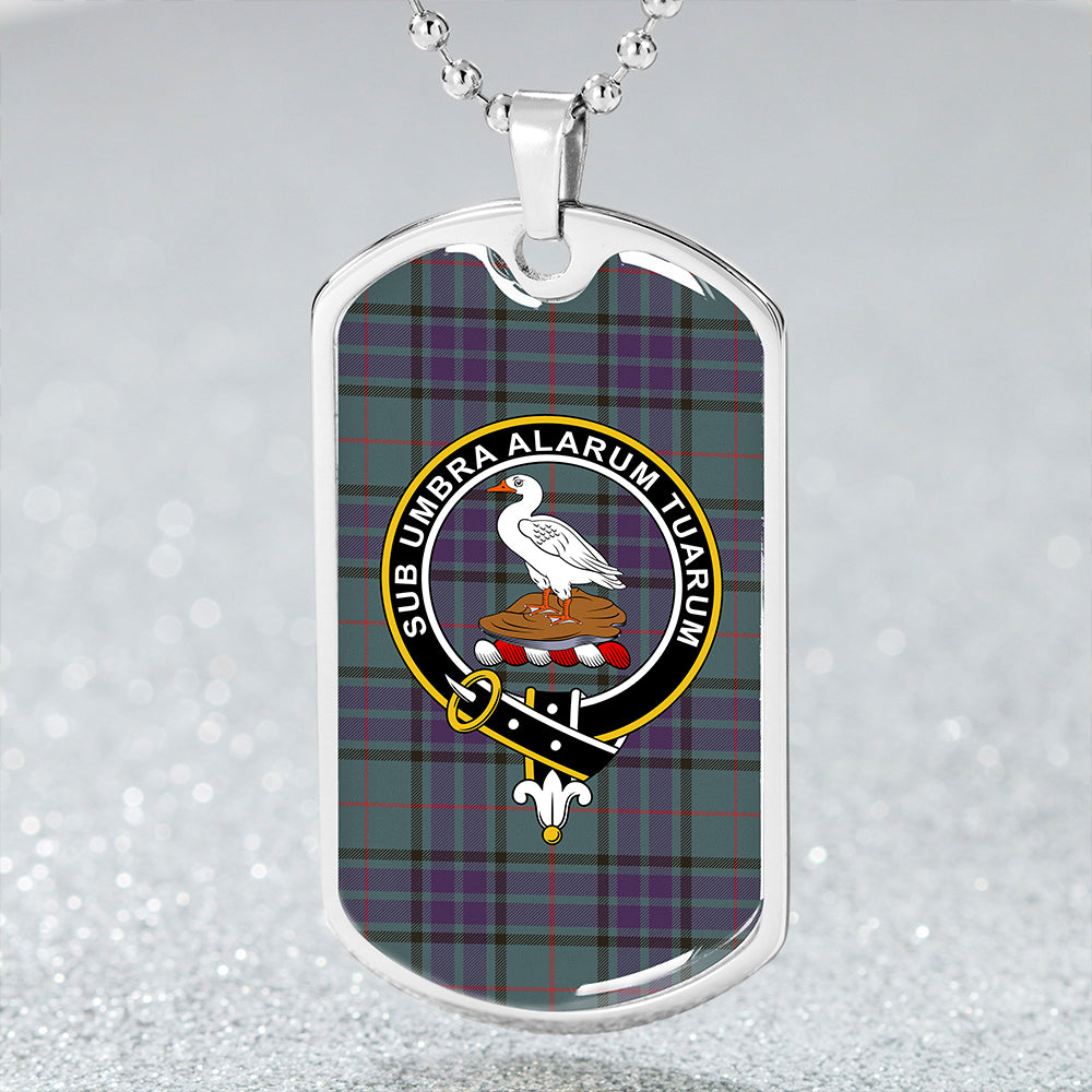 Lauder Weathered Clan Badge Classic Tartan Dog Tag Necklace