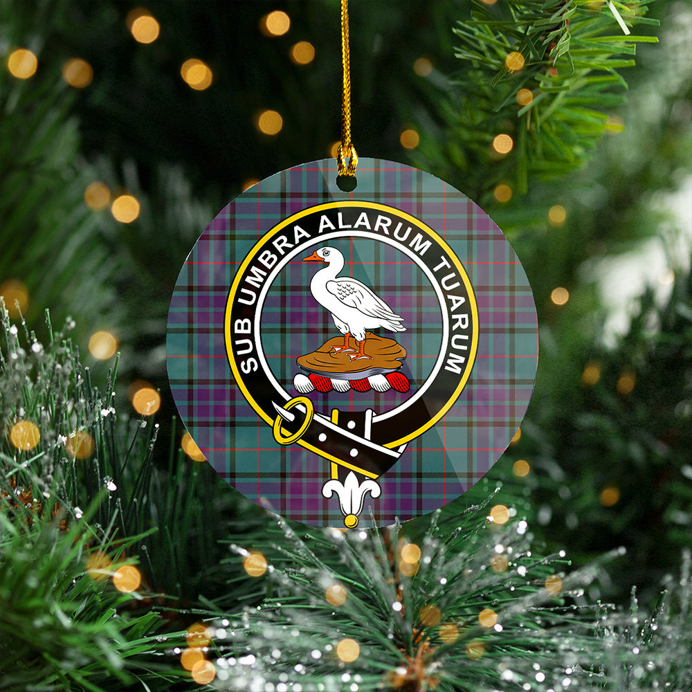 Lauder Weathered Clan Badge Tartan Plastic Christmas Ornaments