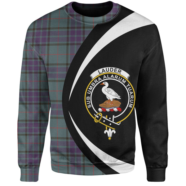 Lauder Weathered Clan Badge Tartan Sweatshirt Circle Style Personalized