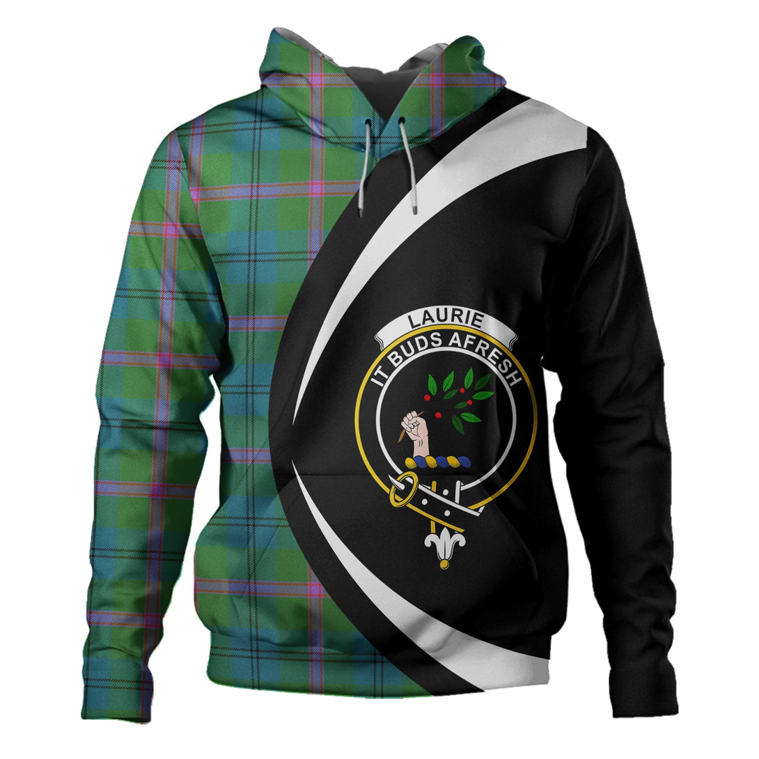 Laurie Ancient Clan Badge Tartan Hoodie Circle Style