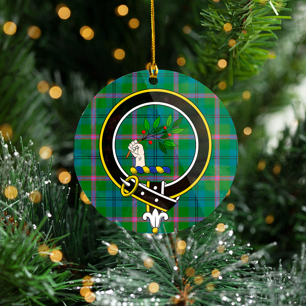 Laurie Ancient Clan Badge Tartan Plastic Christmas Ornaments