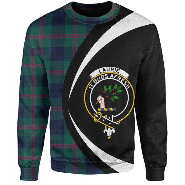 Laurie Modern Clan Badge Tartan Sweatshirt Circle Style Personalized