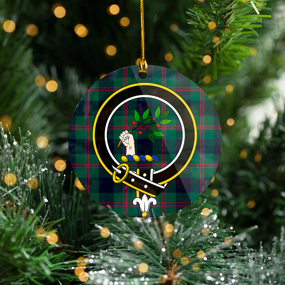 Laurie Modern Clan Badge Tartan Plastic Christmas Ornaments