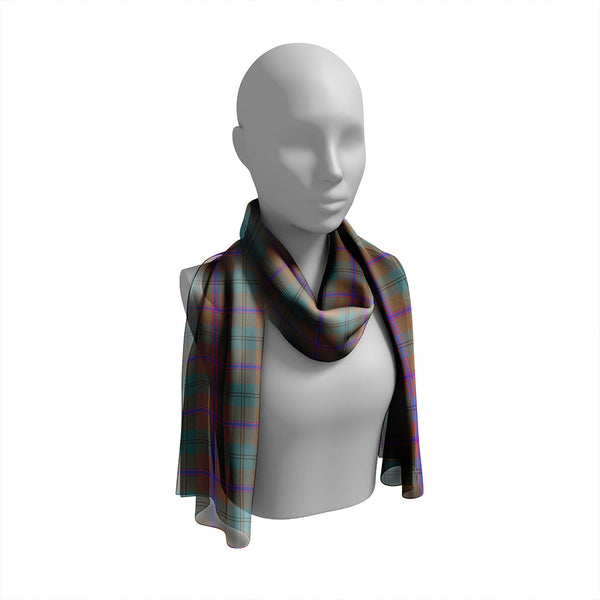 Laurie Weathered Tartan Classic Silk Habotai Long Scarf