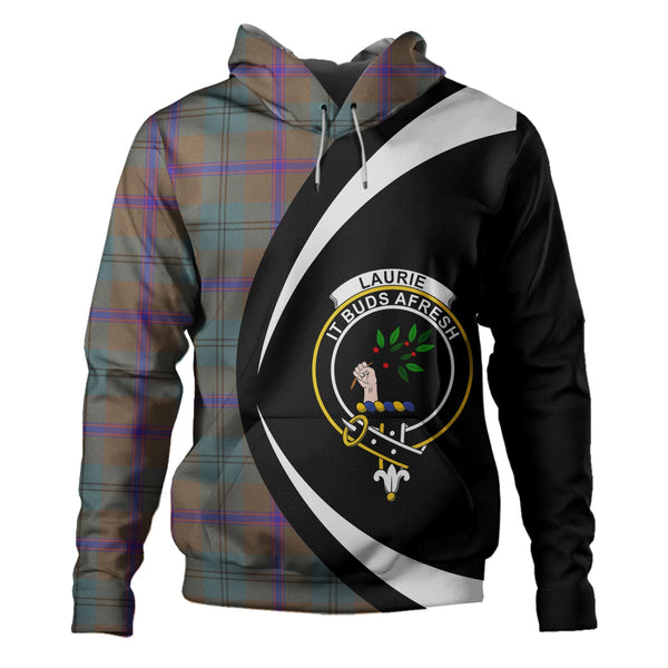 Laurie Weathered Clan Badge Tartan Hoodie Circle Style