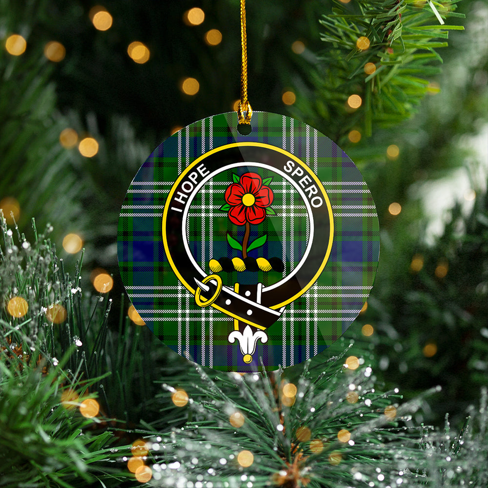 Learmonth Clan Badge Tartan Plastic Christmas Ornaments