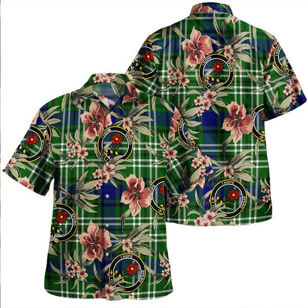 Learmonth Clan Badge Tartan Aloha Hawaiian Shirt Tropical Old Style