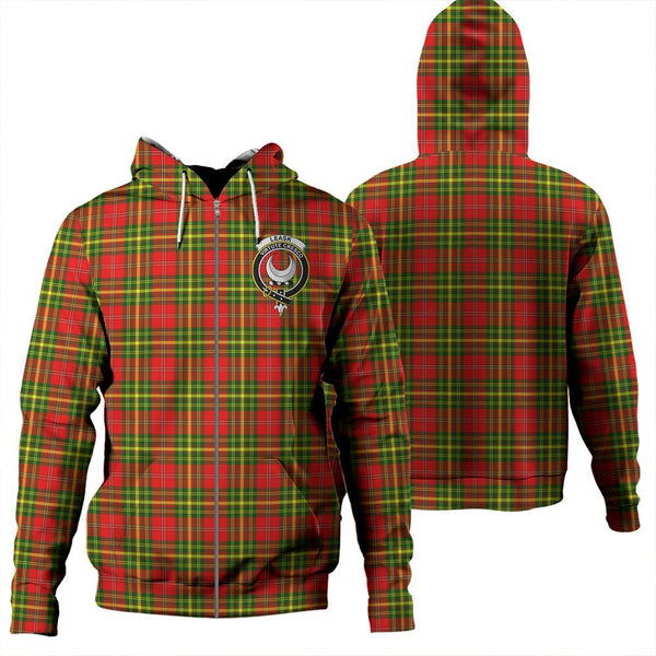 Leask Tartan Classic Crest Zipper Hoodie