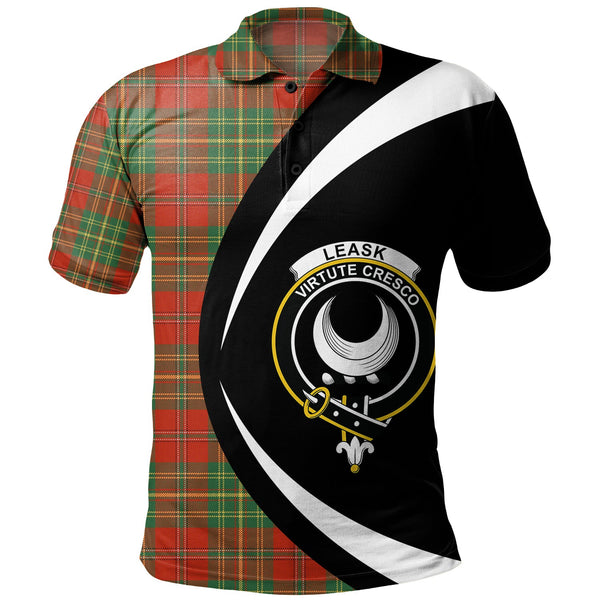 Leask Ancient Clan Badge Tartan Polo Shirt Circle Style Personalized