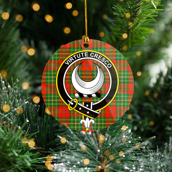 Leask Ancient Clan Badge Tartan Plastic Christmas Ornaments