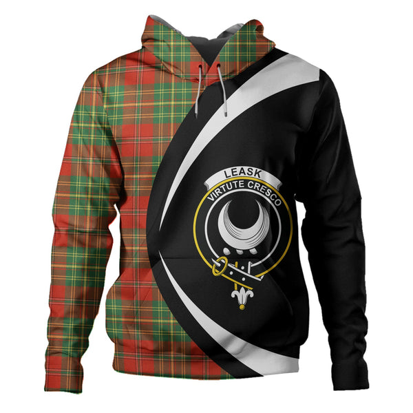 Leask Ancient Clan Badge Tartan Hoodie Circle Style