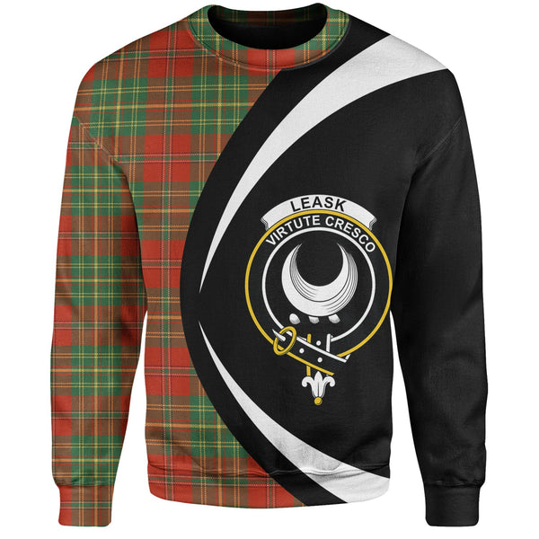 Leask Ancient Clan Badge Tartan Sweatshirt Circle Style Personalized