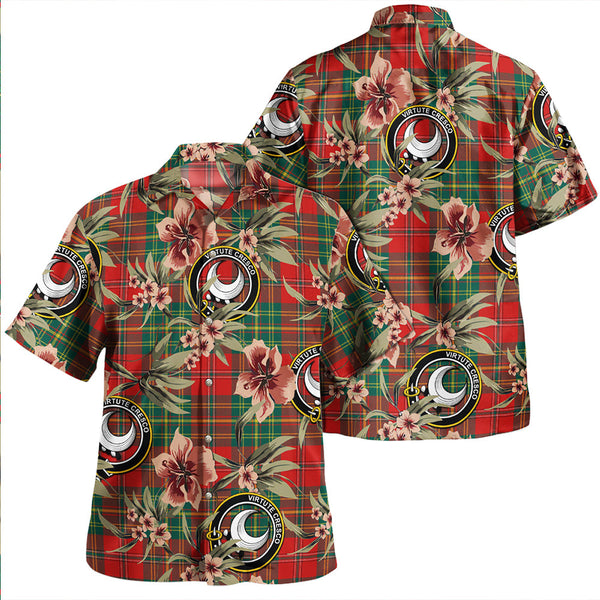 Leask Modern Clan Badge Tartan Aloha Hawaiian Shirt Tropical Old Style