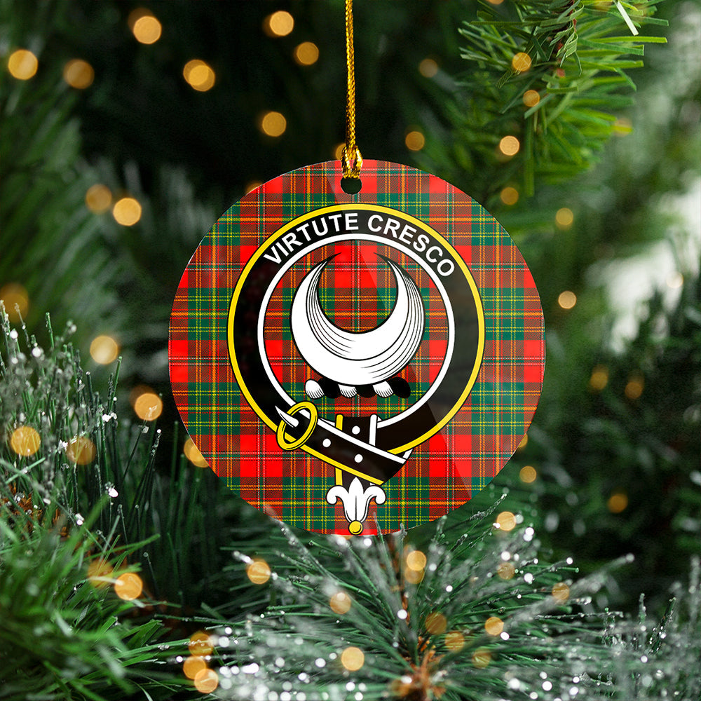 Leask Modern Clan Badge Tartan Plastic Christmas Ornaments