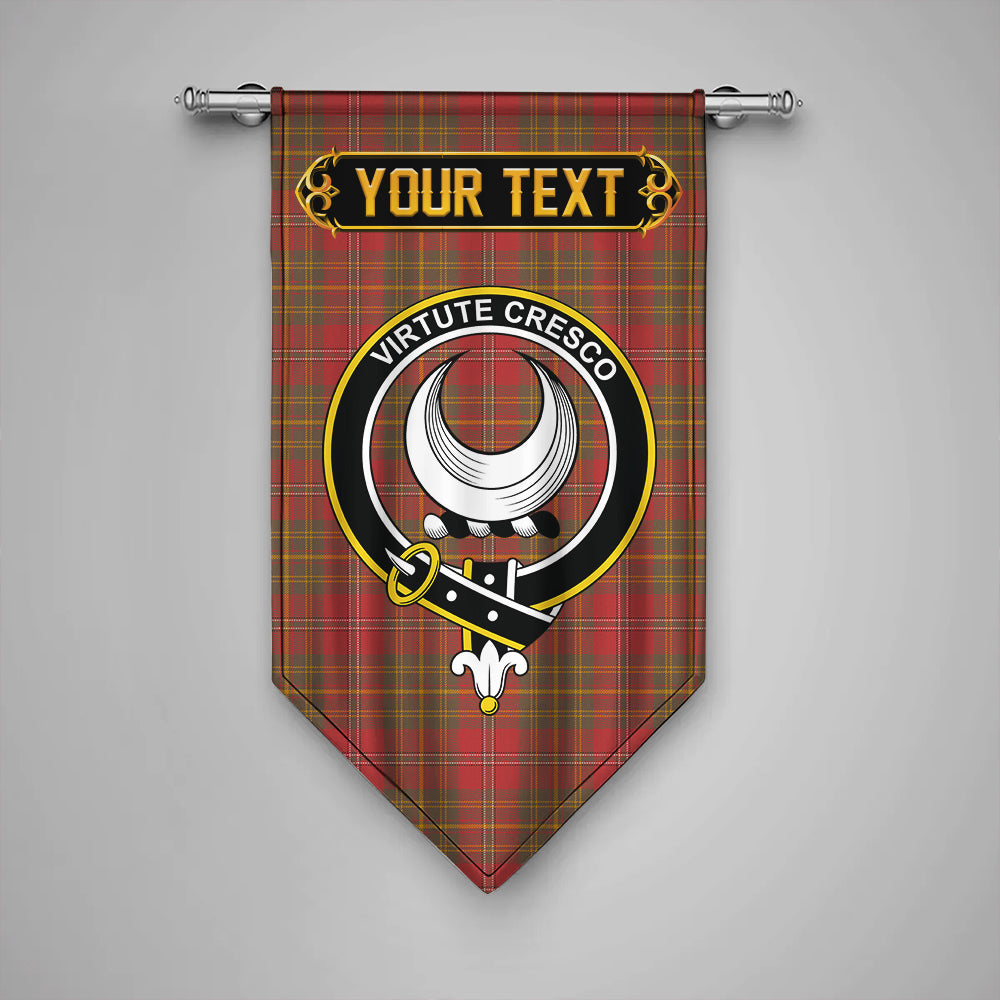 Leask Weathered Clan Badge Tartan Gonfalon Personalize