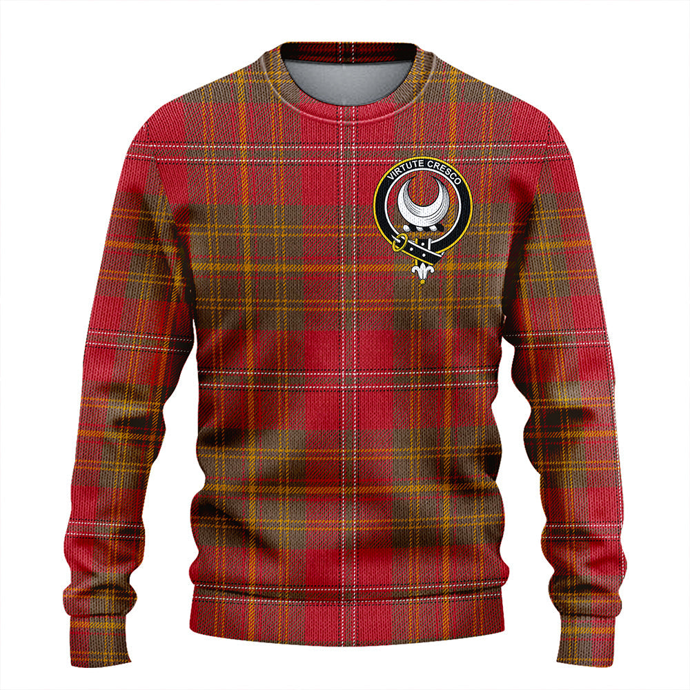 Leask Weathered Clan Badge Tartan Knitted Sweater