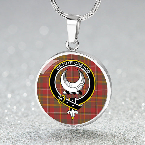 Leask Weathered Clan Badge Tartan Classic Circle Necklace