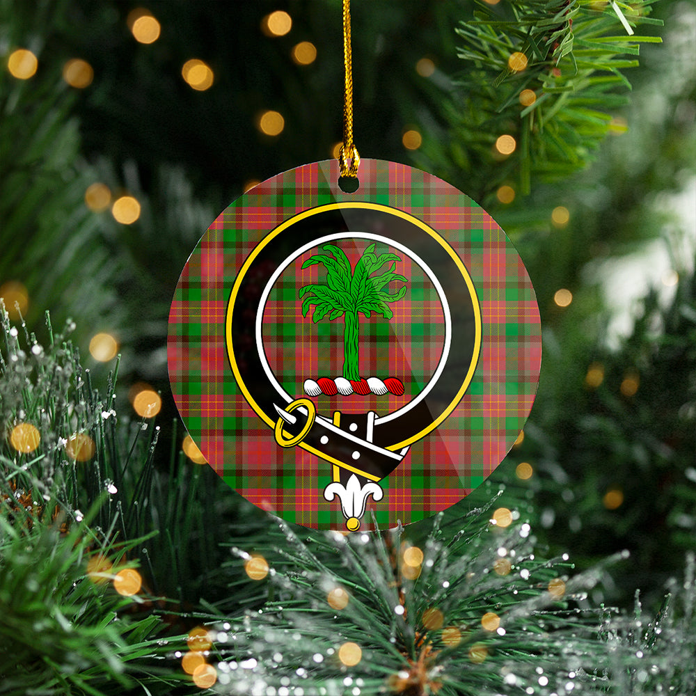 Leighton Ancient Clan Badge Tartan Plastic Christmas Ornaments