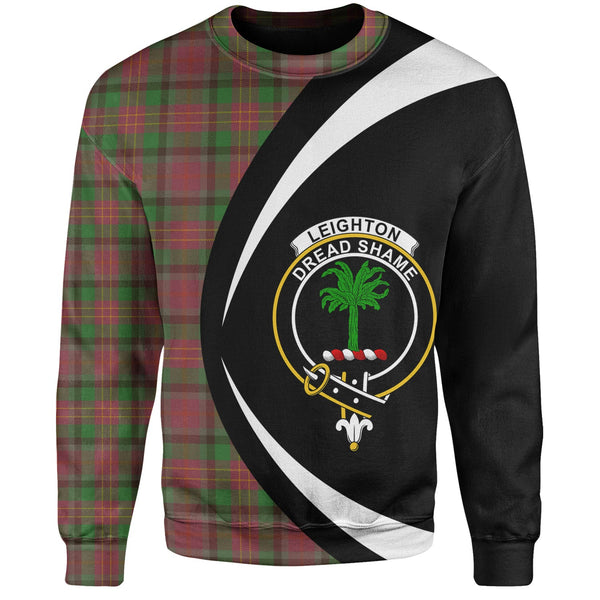 Leighton Ancient Clan Badge Tartan Sweatshirt Circle Style Personalized