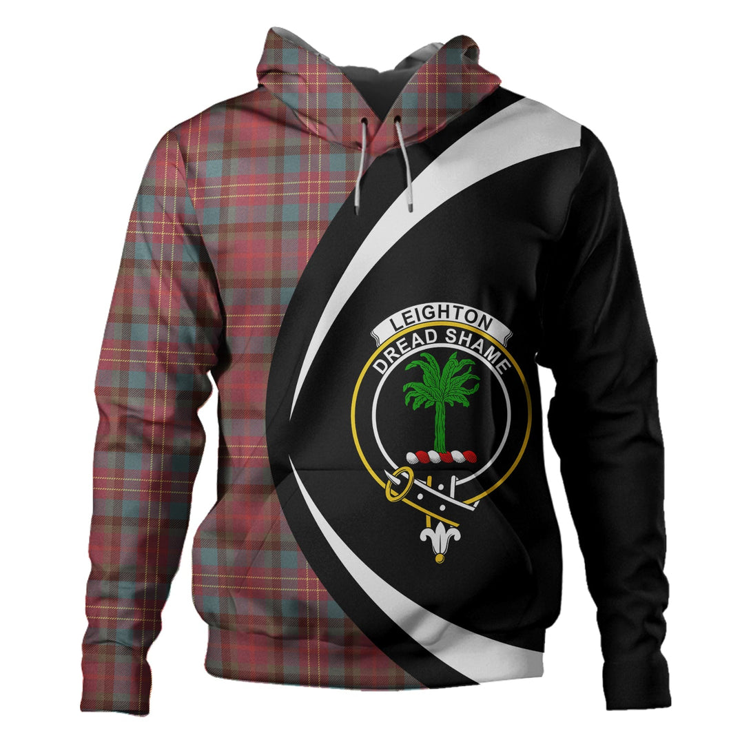 Leighton Weathered Clan Badge Tartan Hoodie Circle Style