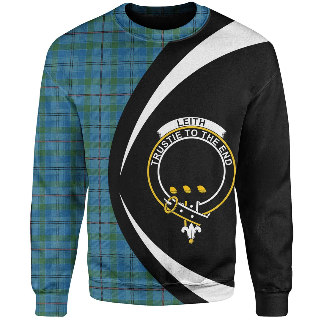 Leith District Ancient Clan Badge Tartan Sweatshirt Circle Style Personalized