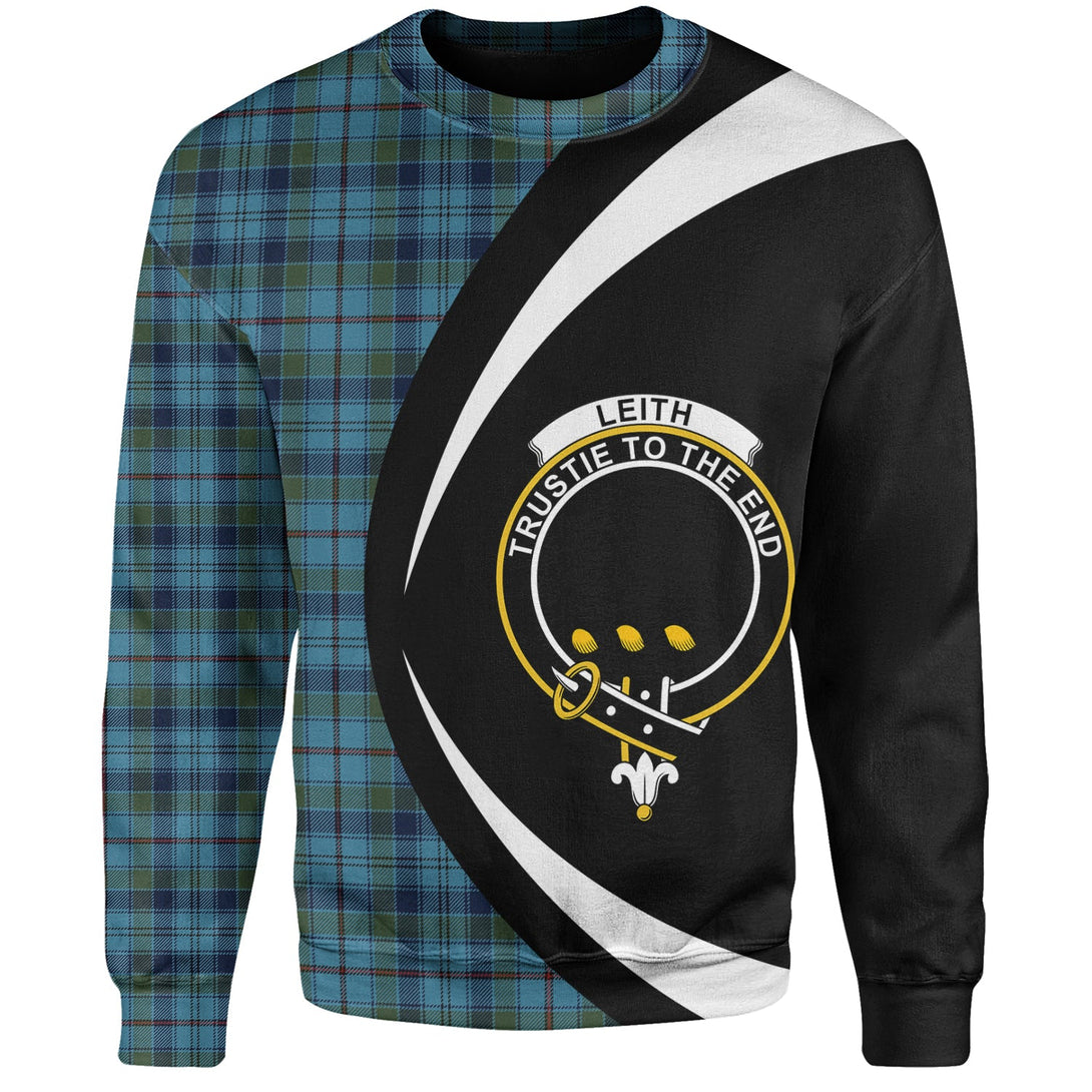 Leith District Modern Clan Badge Tartan Sweatshirt Circle Style Personalized