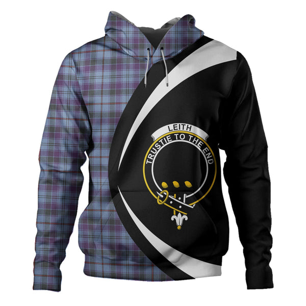 Leith District Weathered Clan Badge Tartan Hoodie Circle Style