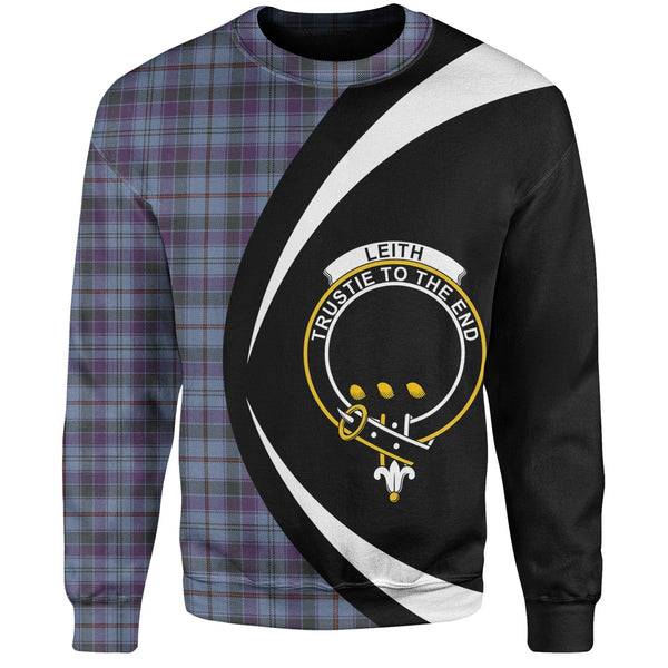 Leith District Weathered Clan Badge Tartan Sweatshirt Circle Style Personalized